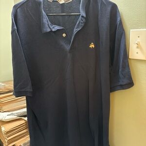 Brooks Brothers Dark Blue Polo Shirt with Gold Logo